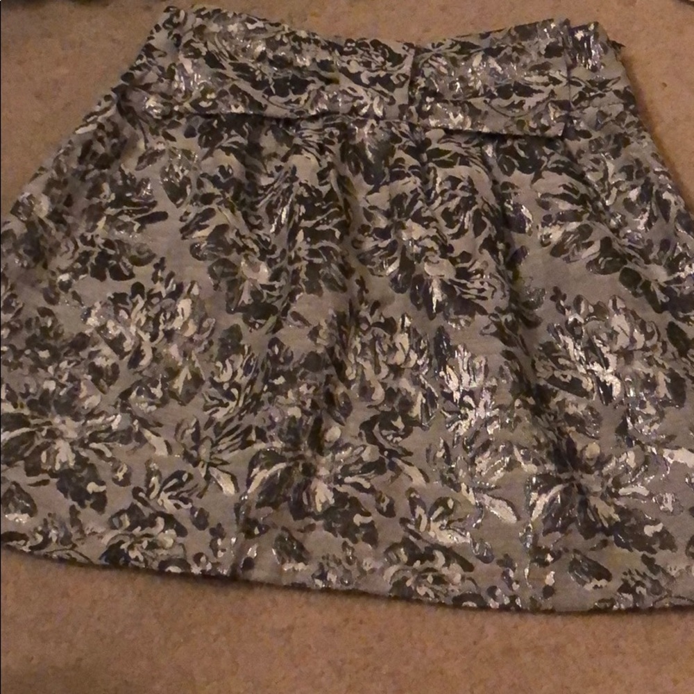 Metallic Grey MidLength Skirt